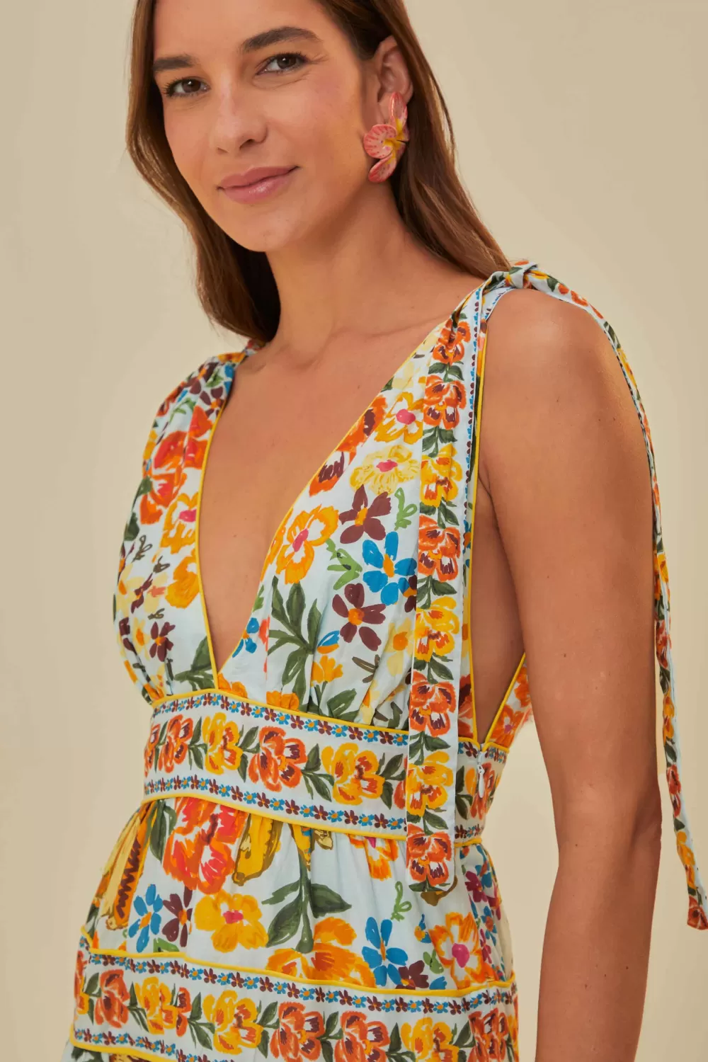Robe midi bleue Spring Bananas^FARM Rio  Cheap