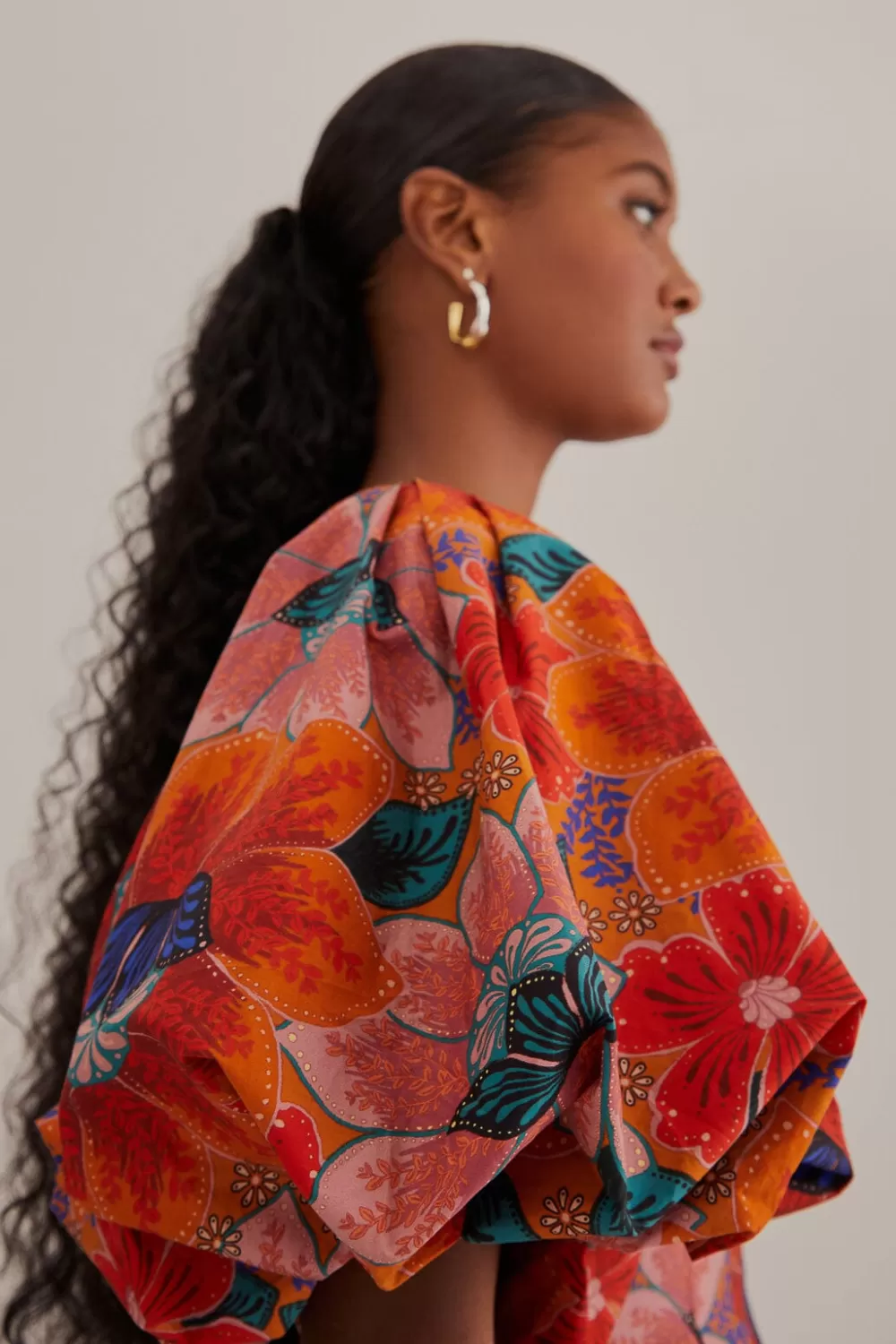 Robe midi orange à découpes florales Marias^FARM Rio  Best Sale