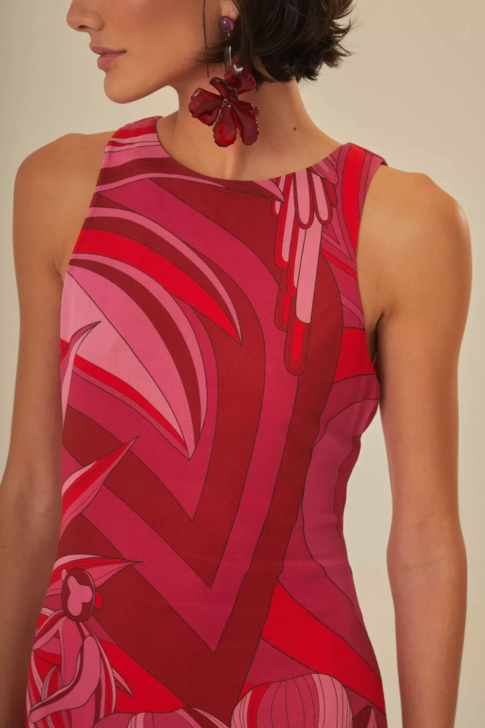 Robe midi rouge en tulle Endless Summer^FARM Rio  Sale