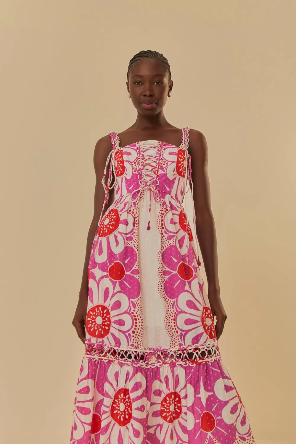 Robe midi sans manches Maia blanc cassé^FARM Rio  Clearance