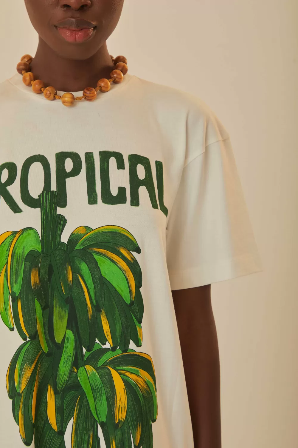 Robe t-shirt blanc cassé en coton biologique tropical^FARM Rio  Best Sale